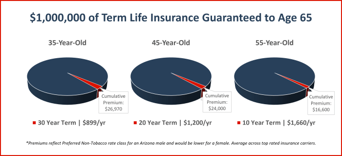 Insurance life term whole comparison cost gul chart price premiums terms year